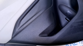 Door trim card rear left Subaru Forester 19- SK black with gray insert leather + cloth, armrest leather gray, molding black matte, scuffs, scratches