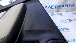 Door trim card rear left Subaru Forester 19- SK black with gray insert leather + cloth, armrest leather gray, molding black matte, scuffs, scratches