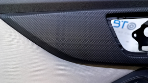 Door trim card rear left Subaru Forester 19- SK black with gray insert leather + cloth, armrest leather gray, molding black matte, scuffs, scratches
