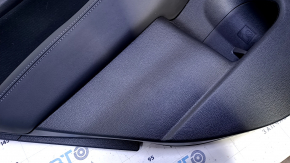 Door trim card rear left Subaru Legacy 15-19 black with black insert cloth, armrest black leather, molding gray structure, dents, abrasions, scratches