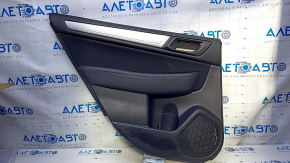 Door trim card rear left Subaru Legacy 15-19 black with black insert cloth, armrest black leather, molding gray structure, dents, abrasions, scratches