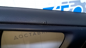 Door trim card rear left Subaru Legacy 15-19 black with black insert cloth, armrest black leather, molding gray structure, scuffs, abrasions, scratches, pokes