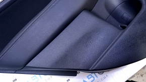 Door trim card rear left Subaru Legacy 15-19 black with black insert cloth, armrest black leather, molding gray structure, scuffs, abrasions, scratches, pokes