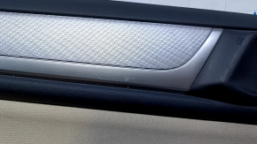 Door trim card rear left Subaru Outback 15-19 black with beige insert cloth, armrest beige leather, molding gray structure, dent, scuffs, scratches, for dry cleaning