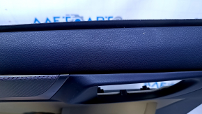 Door trim card rear left Subaru Outback 15-19 black with beige insert cloth, armrest beige leather, molding gray structure, dent, scuffs, scratches, for dry cleaning