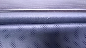 Door trim card rear left Subaru Legacy 15-19 black with black insert leather, armrest black leather, molding dark wood structure, dents, abrasions, scratches, scuffs