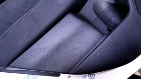 Door trim card rear left Subaru Legacy 15-19 black with black insert leather, armrest black leather, molding dark wood structure, dents, abrasions, scratches, scuffs