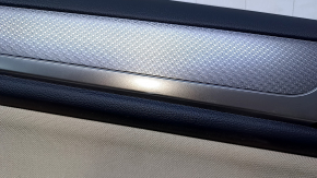 Door trim card rear left Subaru Outback 15-19 black with beige insert cloth, armrest beige leather, molding gray structure, scuffs, scratches, for dry cleaning