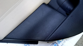 Door trim card rear left Subaru Outback 15-19 black with beige insert cloth, armrest beige leather, molding gray structure, scuffs, scratches, for dry cleaning