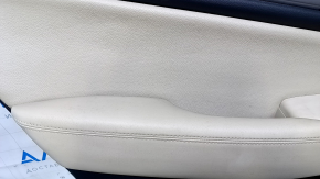 Door trim card rear left Subaru Outback 15-19 black with beige insert leather, armrest beige leather, molding gray structure, dent, scuffs, scratches, for dry cleaning