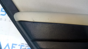 Door trim card rear left Subaru Impreza 5d 17- black with gray insert cloth, gray leather armrest, carbon molding, scratches, abrasions, scuffs
