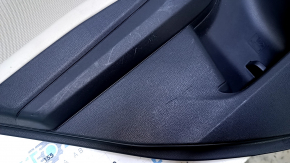 Door trim card rear left Subaru Impreza 5d 17- black with gray insert cloth, gray leather armrest, carbon molding, scratches, abrasions, scuffs
