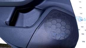 Door trim card rear left Subaru Impreza 5d 17- black with gray insert cloth, gray leather armrest, carbon molding, scratches, abrasions, scuffs