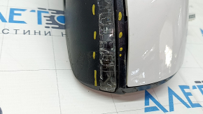 Side mirror left Jeep Cherokee KL 19-21 7+7 pins, white, BSM, heated, backlight, turn signal, broken housing, broken turn signal