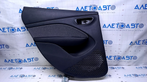Door trim card rear left Dodge Dart 13-16 black with dark gray insert cloth, armrest black leather, scuffs, scratches