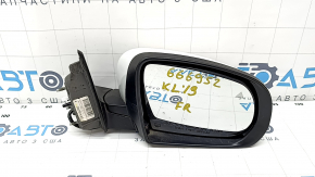 Right side mirror Jeep Cherokee KL 19-21 7+7 pins, white, BSM, heated, backlight, turn signal, cracks in turn signal glass