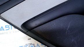 Door trim card rear left Dodge Dart 13-16 black with gray insert cloth, armrest black leather, scratches, abrasions, bumps