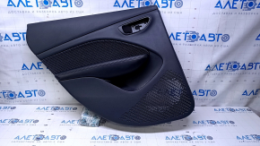 Door trim card rear left Dodge Dart 13-16 black with black insert cloth, armrest black leather, scratches, abrasions