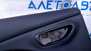 Door trim card rear left Dodge Dart 13-16 black with black insert cloth, armrest black leather, scratches, abrasions