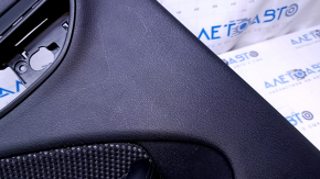 Door trim card rear left Dodge Dart 13-16 black with black insert cloth, armrest black leather, scratches, abrasions