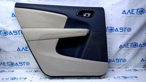 Door trim card rear left Dodge Journey 11- beige with beige insert leather, armrest beige leather, scratches, abrasions, for dry cleaning