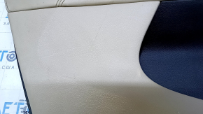 Door trim card rear left Dodge Journey 11- beige with beige insert leather, armrest beige leather, scratches, abrasions, whitened plastic