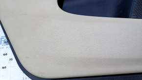 Door trim card rear left Dodge Journey 11- beige with beige insert leather, armrest beige leather, scratches, abrasions, whitened plastic