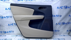 Door trim card rear left Dodge Journey 11- beige with beige insert leather, armrest beige leather, scratches, abrasions