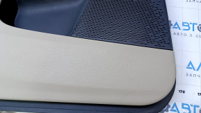 Door trim card rear left Dodge Journey 11- beige with beige insert leather, armrest beige leather, scratches, abrasions