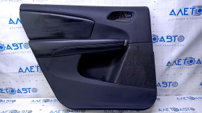Door trim card rear left Dodge Journey 11- black with black insert leather, armrest black leather, scratches, abrasions