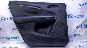 Door trim card rear left Dodge Journey 11- black with black insert leather, armrest black leather, scratches, abrasions, bumps, dents