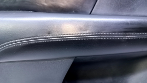 Door trim card rear left Dodge Journey 11- black with black insert leather, armrest black leather, scratches, abrasions, dents, bumps