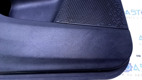 Door trim card rear left Dodge Journey 11- black with black insert leather, armrest black leather, scratches, abrasions, dents, bumps