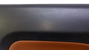 Door trim card rear left Fiat 500L 14- black with brown insert leather, armrest brown leather, scratches, abrasions