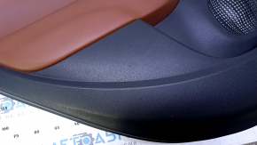 Door trim card rear left Fiat 500L 14- black with brown insert leather, armrest brown leather, scratches, abrasions