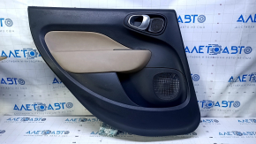Door trim card rear left Fiat 500L 14- black with beige insert leather, armrest beige leather, scratches, abrasions