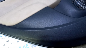 Door trim card rear left Fiat 500L 14- black with beige insert leather, armrest beige leather, scratches, abrasions