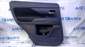 Door trim card rear left Mitsubishi Outlander 14-21 black with black insert cloth, armrest black cloth, scratches, abrasions