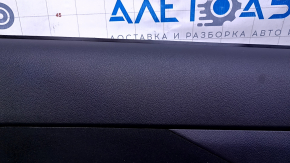 Door trim card rear left Mitsubishi Outlander 14-21 black with black insert cloth, armrest black cloth, scratches, abrasions