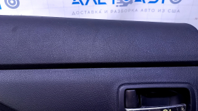 Door trim card rear left Mitsubishi Outlander 14-21 black with black insert cloth, armrest black cloth, scratches, abrasions