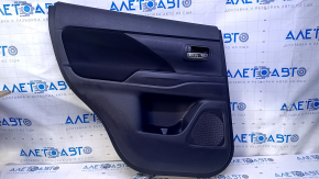 Door trim card rear left Mitsubishi Outlander 14-21 black with black insert cloth, armrest black cloth, scratches, abrasions