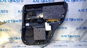 Door trim card rear left Mitsubishi Outlander 14-21 black with black insert cloth, armrest black cloth, scratches, abrasions, for dry cleaning