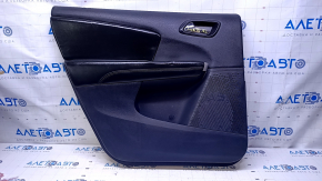 Door trim card rear left Dodge Journey 11- black with black insert leather, armrest black leather, scratches, abrasions, bumps