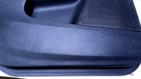 Door trim card rear left Dodge Journey 11- black with black insert leather, armrest black leather, scratches, abrasions, bumps