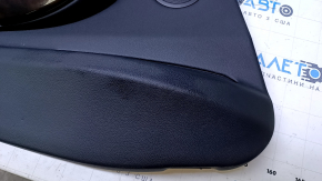 Door trim card rear left BMW 3 F30 12-18 black with black insert leather, armrest black leather, overlay dark wood, bumps, scuffs