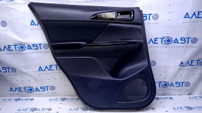 Door trim card rear left Mitsubishi Eclipse Cross 18- black with black insert cloth, armrest black leather, molding black gloss, scuffs, scratches