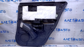 Door trim card rear left Mitsubishi Eclipse Cross 18- black with black insert cloth, armrest black leather, molding black gloss, scuffs, scratches