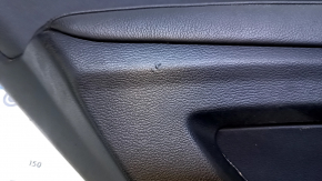 Door trim card rear left BMW X5 E70 07-13 black with black insert leather, armrest black leather, with curtain, insert under the tree, tear, peeled plastic handles, pokes, abrasions