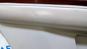 Door trim card rear left Acura MDX 14-16 gray with gray insert leather, armrest gray leather, molding under wood gloss, curtain, scratches, abrasions, dents, pokes