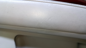 Door trim card rear left Acura MDX 14-16 gray with gray insert leather, armrest gray leather, molding under wood gloss, curtain, scratches, abrasions, dents, pokes